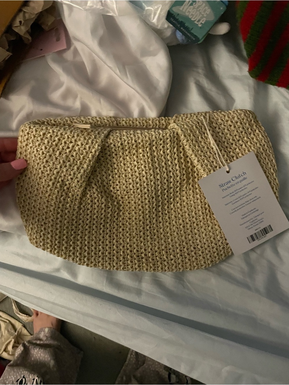 NWT Capittana raffia tan Clutch Handbag